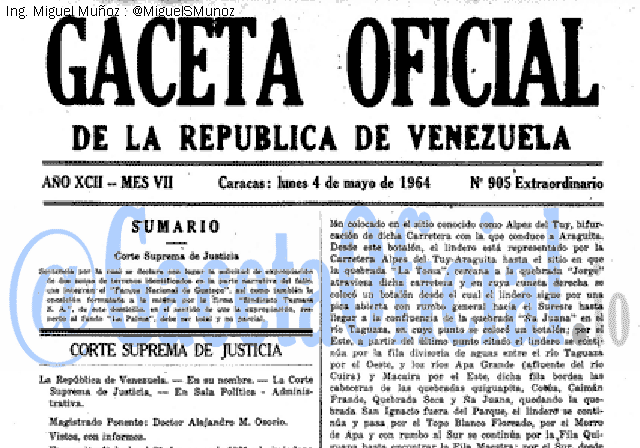 Gaceta Oficial 905 del 4 Mayo 1964