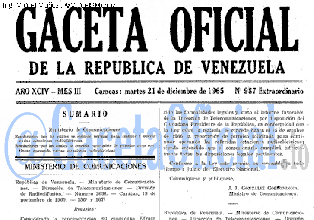 Gaceta Oficial 987 del 21 Diciembre 1965