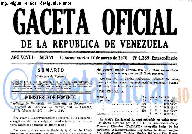 Gaceta Oficial 1389 del 17 Marzo 1970