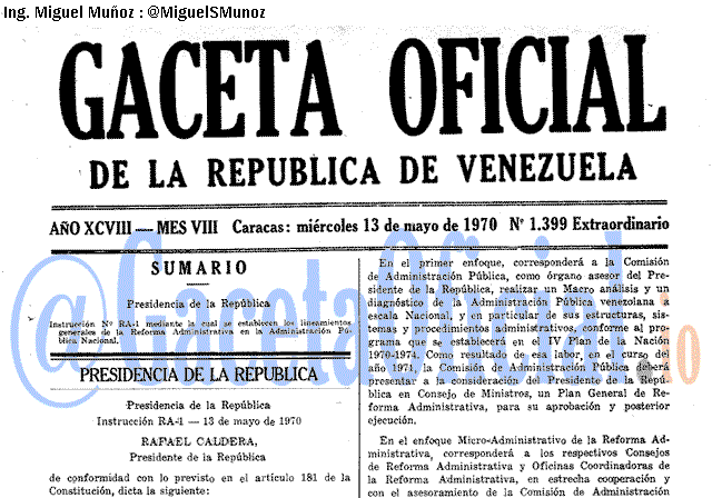 Gaceta Oficial 1399 del 13 Mayo 1970