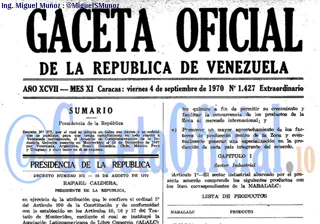 Gaceta Oficial 1427 del 4 Septiembre 1970