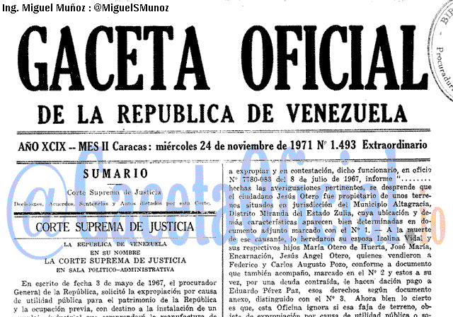 Gaceta Oficial 1493 del 24 Noviembre 1971