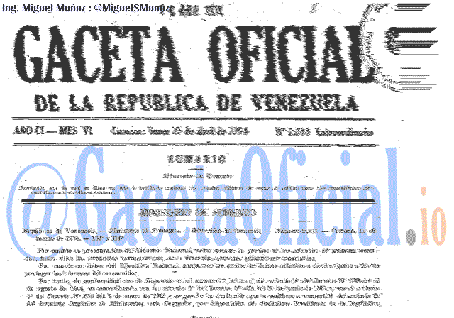 Gaceta Oficial 1644 del 15 Abril 1974