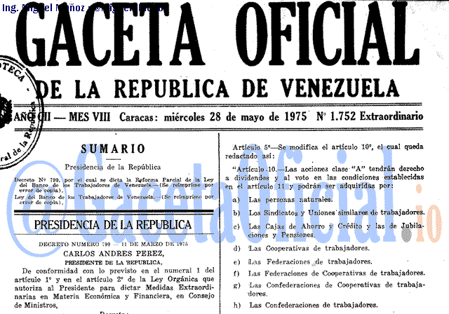 Gaceta Oficial 1752 del 28 Mayo 1975