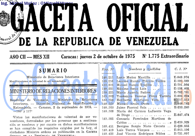 Gaceta Oficial 1775 del 2 Octubre 1975