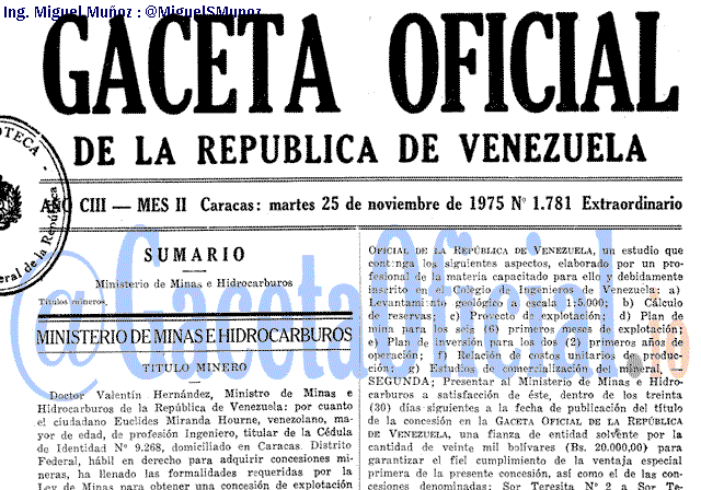 Gaceta Oficial 1781 del 25 Noviembre 1975