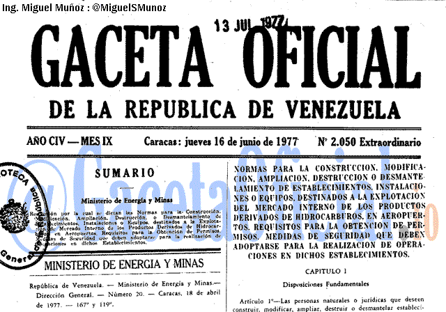 Gaceta Oficial 2050 del 16 Junio 1977