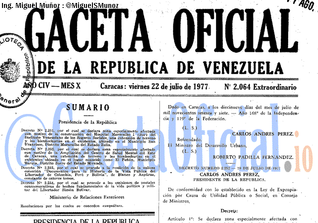 Gaceta Oficial 2064 del 22 Julio 1977