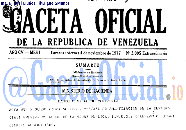 Gaceta Oficial 2095 del 4 Noviembre 1977