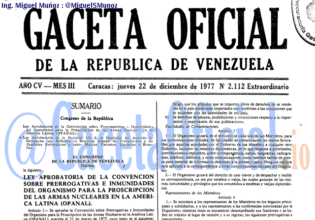Gaceta Oficial 2112 del 22 Diciembre 1977