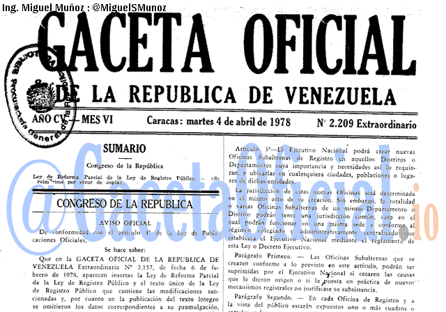 Gaceta Oficial 2209 del 4 Abril 1978
