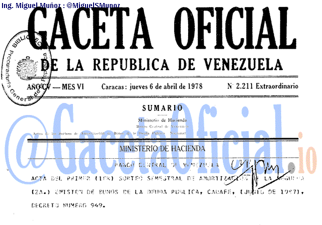 Gaceta Oficial 2211 del 6 Abril 1978