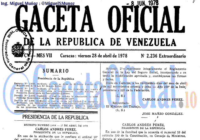 Gaceta Oficial 2236 del 28 Abril 1978