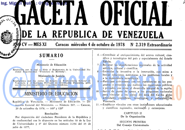 Gaceta Oficial 2319 del 4 Octubre 1978