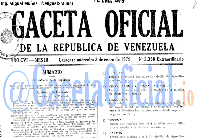 Gaceta Oficial 2350 del 3 Enero 1979