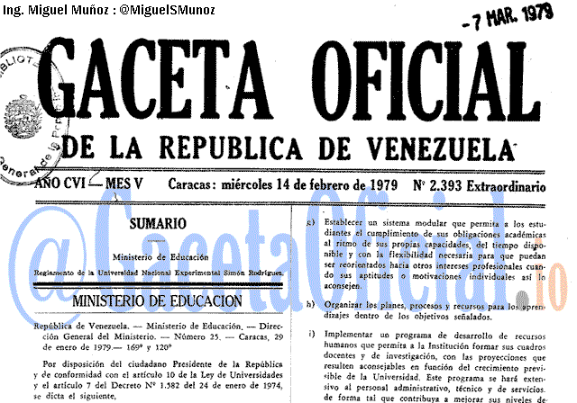 Gaceta Oficial 2393 del 14 Febrero 1979