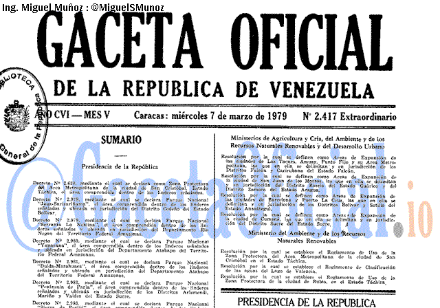 Gaceta Oficial 2417 del 7 Marzo 1979