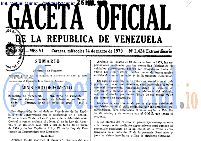 Gaceta Oficial 2424 del 14 Marzo 1979