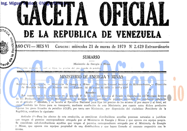 Gaceta Oficial 2429 del 21 Marzo 1979