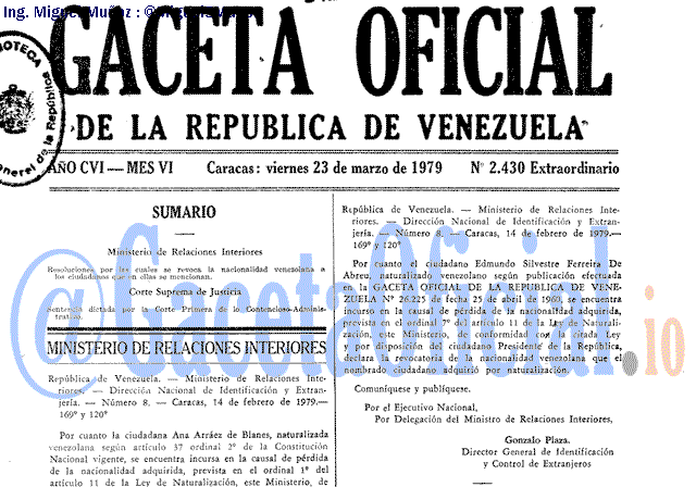 Gaceta Oficial 2430 del 23 Marzo 1979