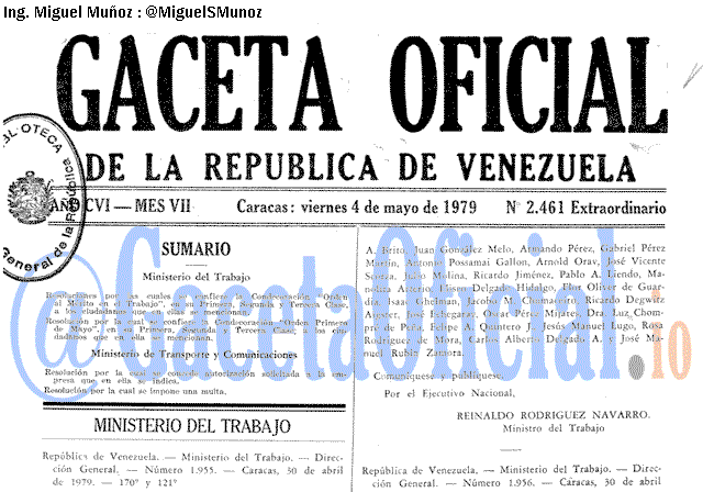 Gaceta Oficial 2461 del 4 Mayo 1979