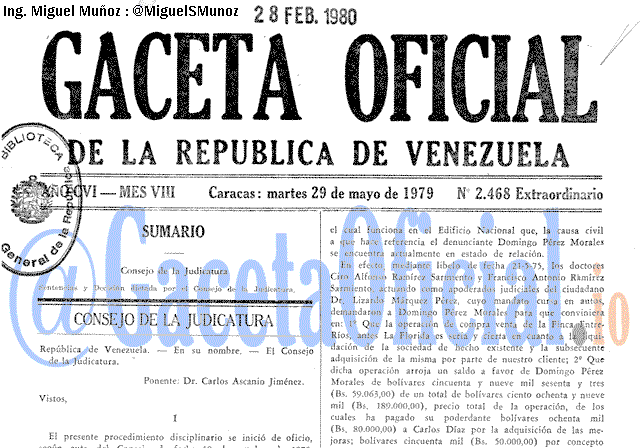 Gaceta Oficial 2468 del 29 Mayo 1979