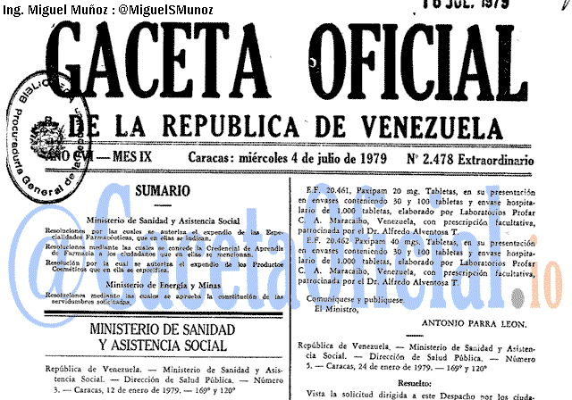 Gaceta Oficial 2478 del 4 Julio 1979