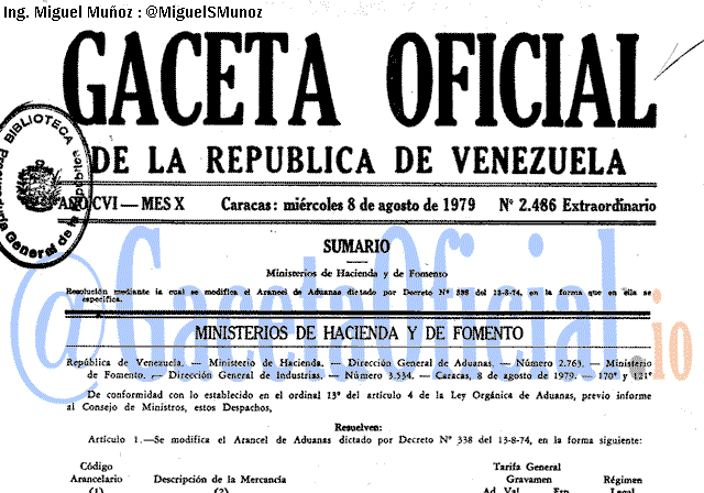 Gaceta Oficial 2486 del 8 Agosto 1979