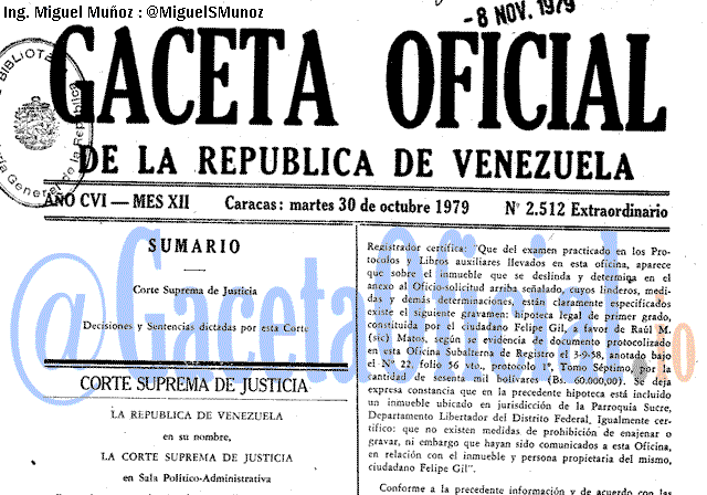 Gaceta Oficial 2512 del 30 Octubre 1979
