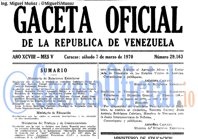 Gaceta Oficial 29163 del 7 Marzo 1970