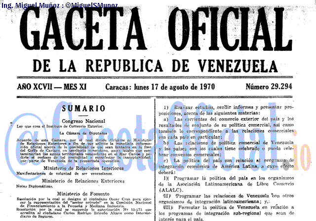 Gaceta Oficial 29294 del 17 Agosto 1970
