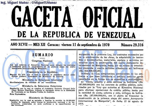 Gaceta Oficial 29316 del 11 Septiembre 1970
