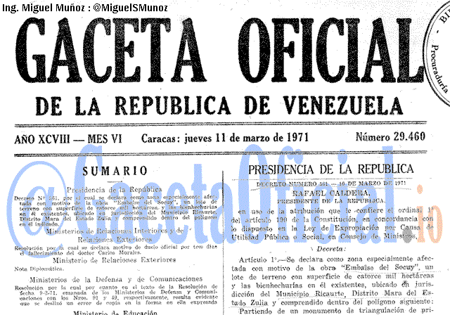 Gaceta Oficial 29460 del 11 Marzo 1971