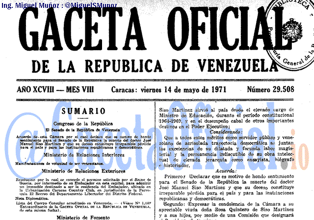 Gaceta Oficial 29508 del 14 Mayo 1971
