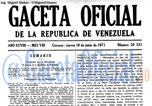 Gaceta Oficial 29531 del 10 Junio 1971
