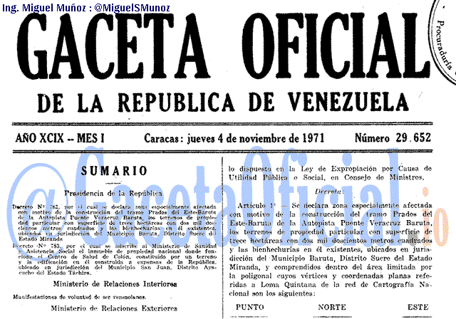 Gaceta Oficial 29652 del 4 Noviembre 1971