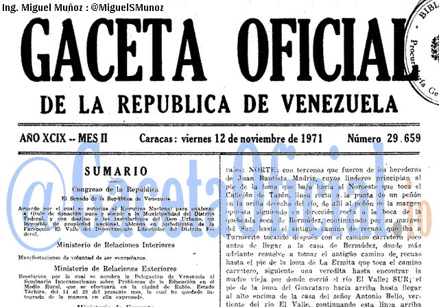 Gaceta Oficial 29659 del 12 Noviembre 1971
