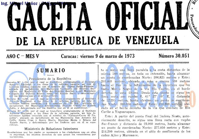 Gaceta Oficial 30051 del 9 Marzo 1973