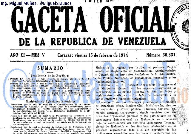 Gaceta Oficial 30331 del 15 Febrero 1974
