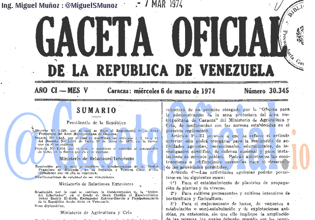 Gaceta Oficial 30345 del 6 Marzo 1974