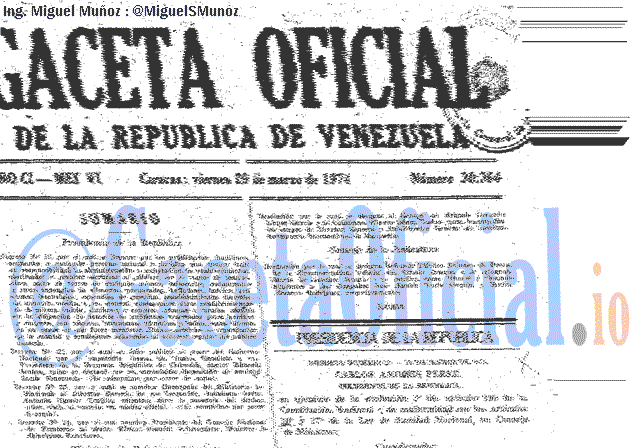 Gaceta Oficial 30364 del 29 Marzo 1974