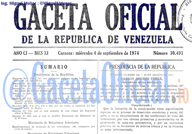 Gaceta Oficial 30491 del 4 Septiembre 1974