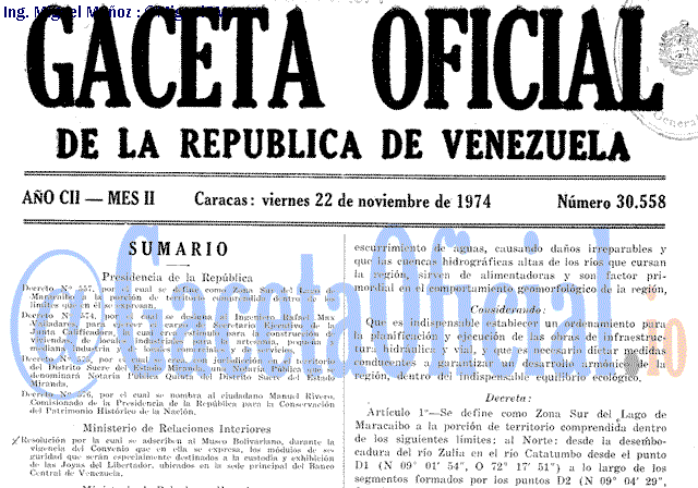 Gaceta Oficial 30558 del 22 Noviembre 1974
