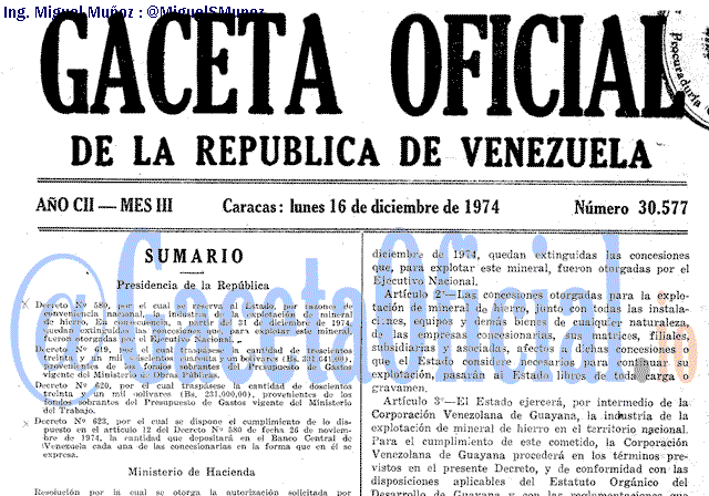 Gaceta Oficial 30577 del 16 Diciembre 1974