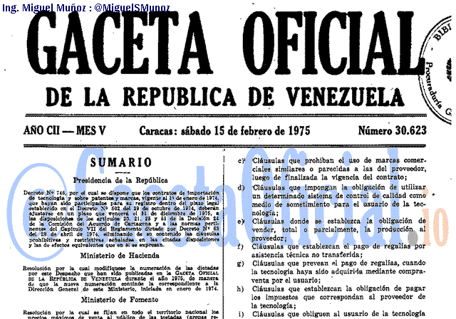 Gaceta Oficial 30623 del 15 Febrero 1975