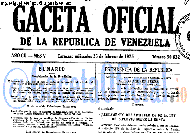Gaceta Oficial 30632 del 26 Febrero 1975