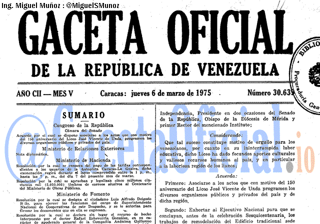 Gaceta Oficial 30639 del 6 Marzo 1975