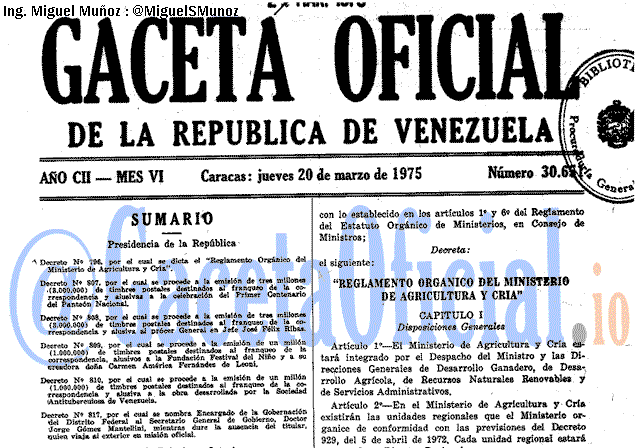 Gaceta Oficial 30651 del 20 Marzo 1975