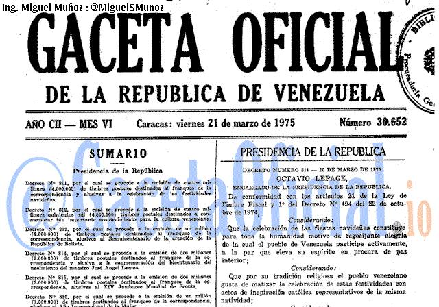 Gaceta Oficial 30652 del 21 Marzo 1975