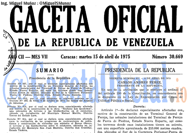 Gaceta Oficial 30669 del 15 Abril 1975